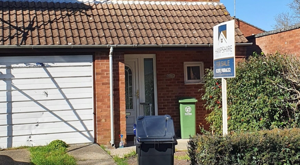 Front view of an end of terrace house